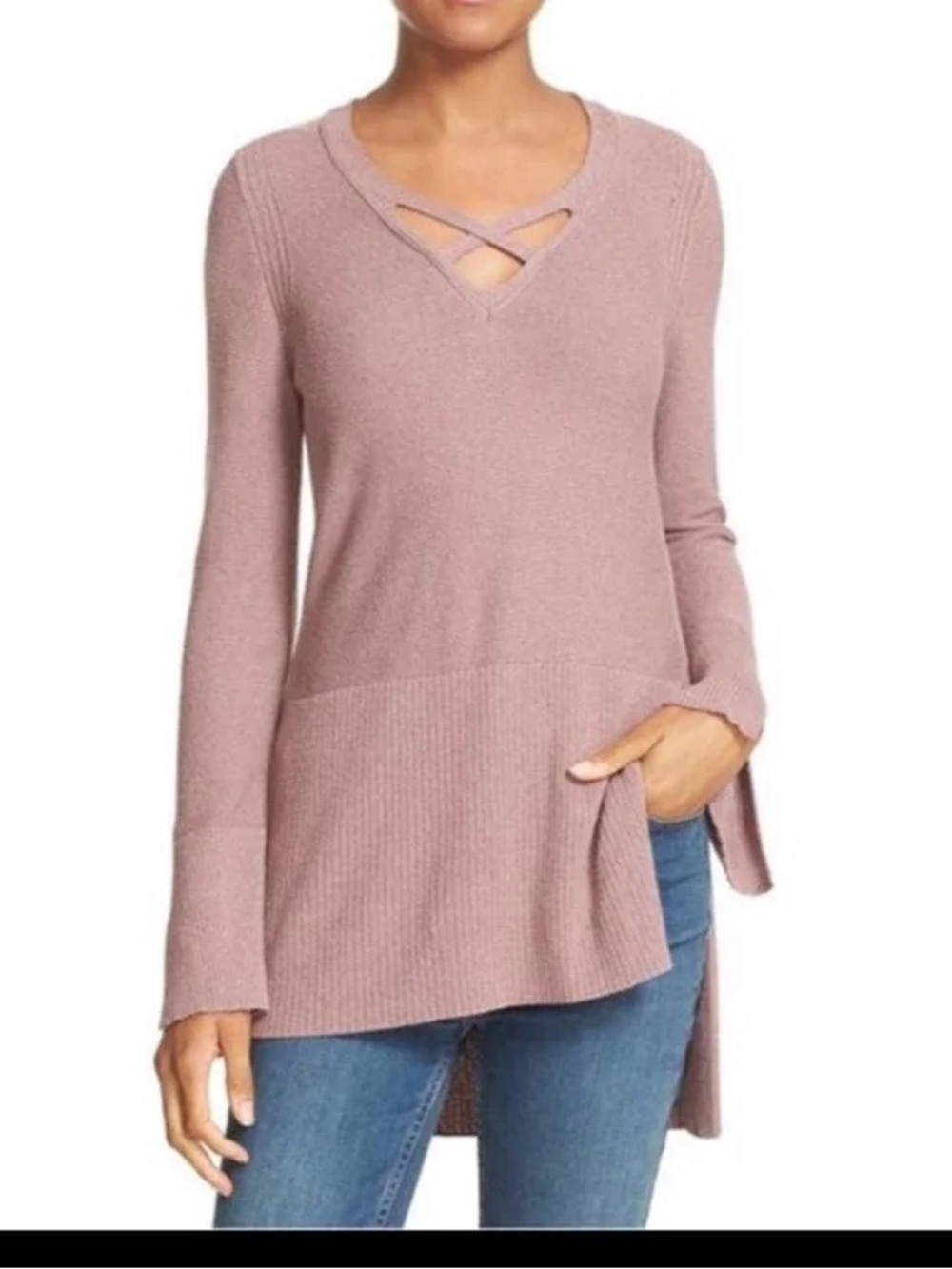 NEW Free People Knit Criss Cross Tunic Dress
